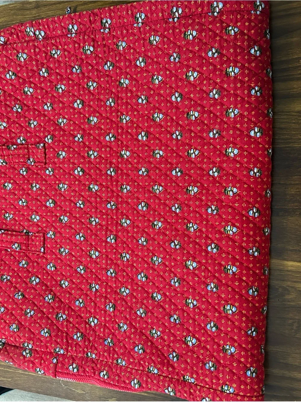 Vera Bradley Red Quilted Floral-Trim Garment Bag-Retired